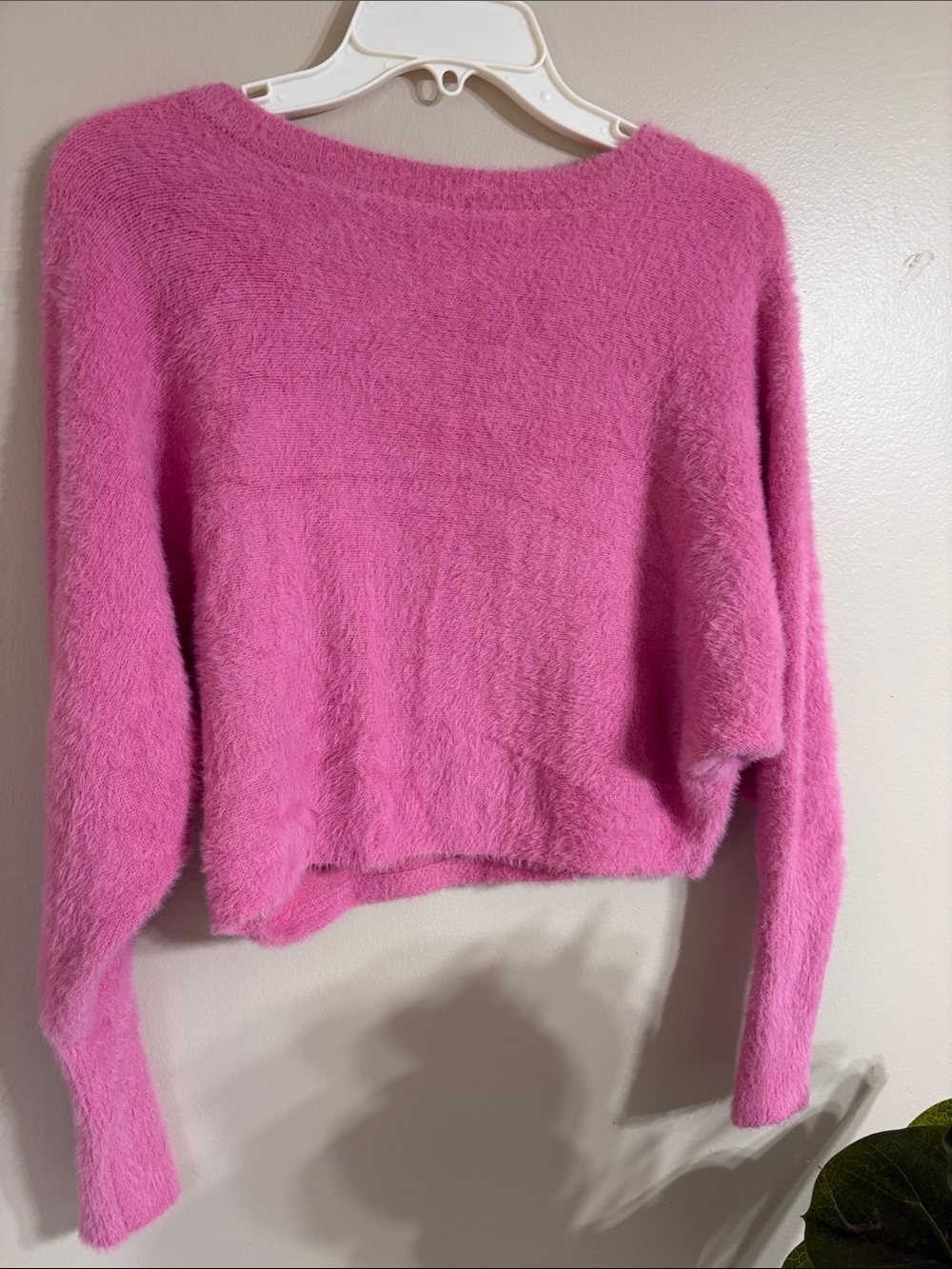 Jessica Simpson Fuzzy Hot Pink Crewneck Sweater